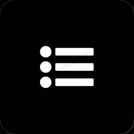 Stijlvol zwart Reminders app-pictogrammen