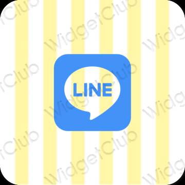 Æstetisk gul LINE app ikoner