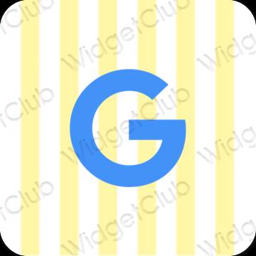 Ესთეტიური ყვითელი Google აპლიკაციის ხატები