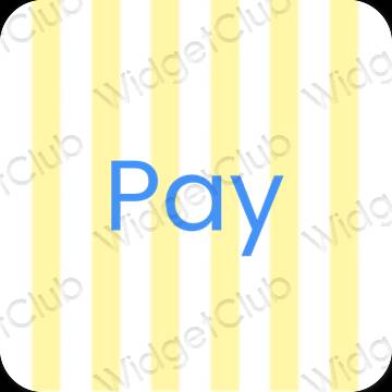 Ესთეტიური ყვითელი PayPay აპლიკაციის ხატები