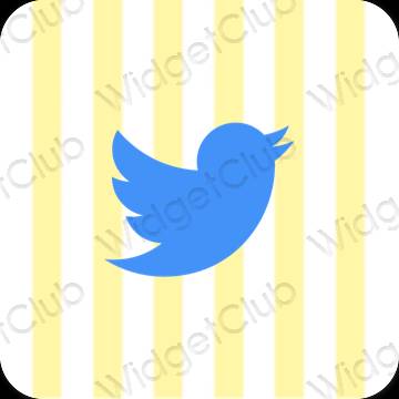 Stijlvol geel Twitter app-pictogrammen