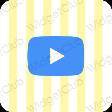 Esthétique jaune Youtube icônes d'application