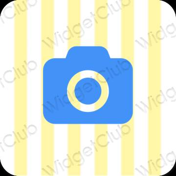 미적인 노란색 Camera 앱 아이콘