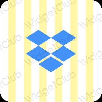 Æstetisk gul Dropbox app ikoner