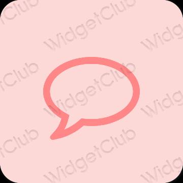 Estetik merah jambu pastel discord ikon aplikasi