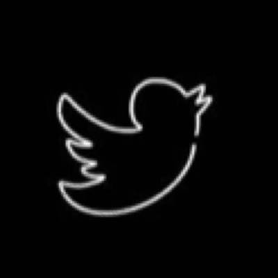 Estetické čierna Twitter ikony aplikácií