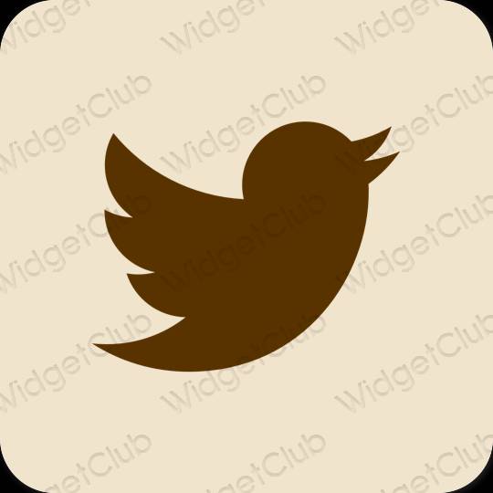 Estetico beige Twitter icone dell'app