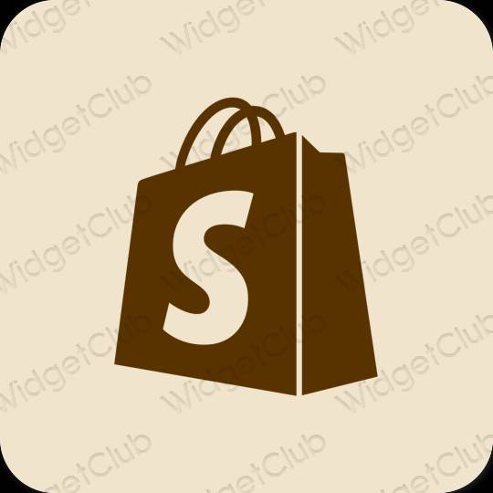 审美的 浅褐色的 Shopify 应用程序图标