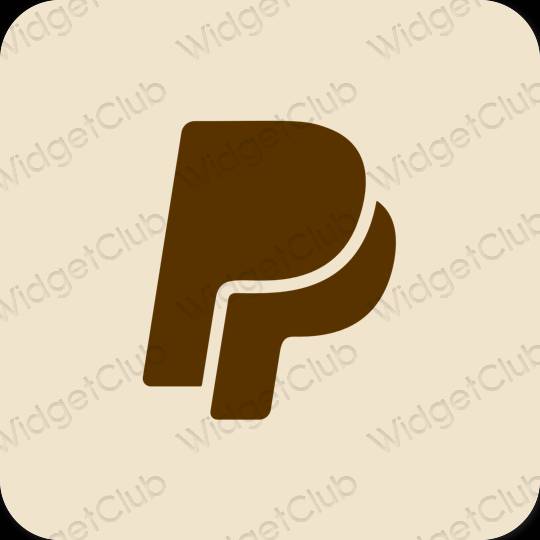 Esthétique beige Paypal icônes d'application