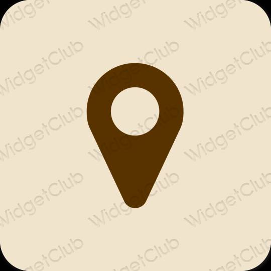 Æstetisk beige Map app ikoner