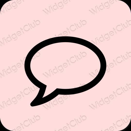 Esztétika rózsaszín Messages alkalmazás ikonok