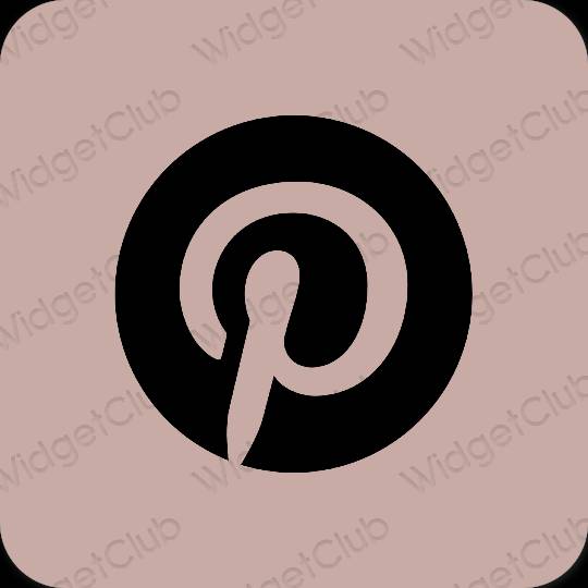 Aesthetic brown Pinterest app icons