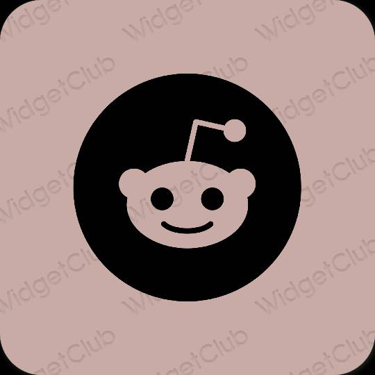 審美的 棕色的 Reddit 應用程序圖標