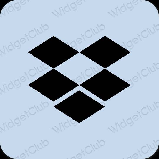 Stijlvol pastelblauw Dropbox app-pictogrammen