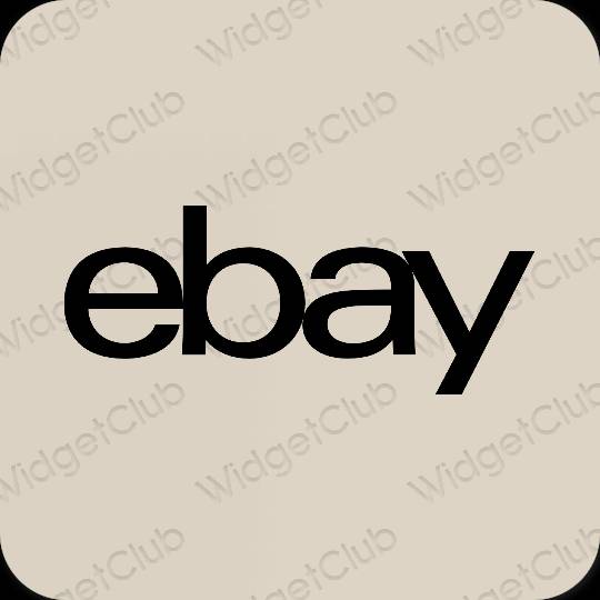 审美的 浅褐色的 eBay 应用程序图标