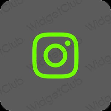 Estético cinzento Instagram ícones de aplicativos