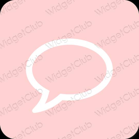 Aesthetic pink Messages app icons