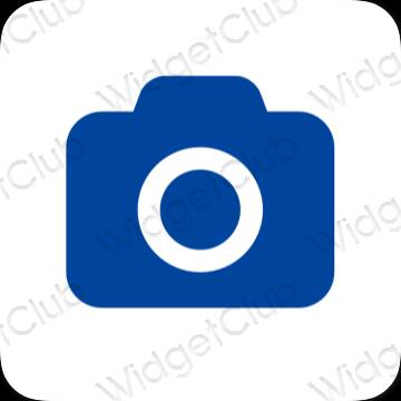 Estetico blu Camera icone dell'app