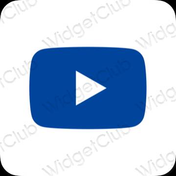 Estético azul Youtube ícones de aplicativos