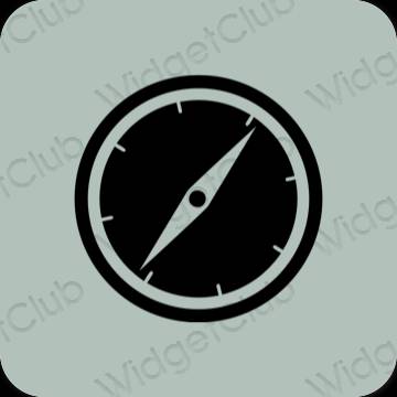 Estetico verde Safari icone dell'app