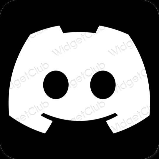 Estetický Černá discord ikony aplikací