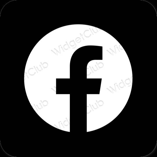 Estetik siyah Facebook uygulama simgeleri