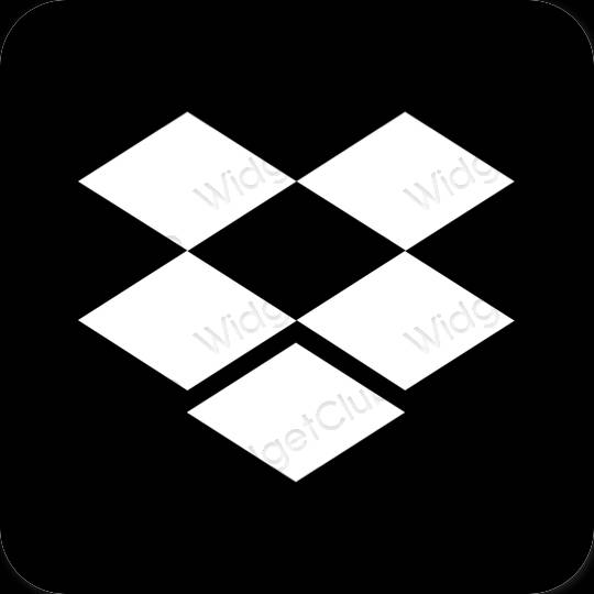 Esthétique noir Dropbox icônes d'application