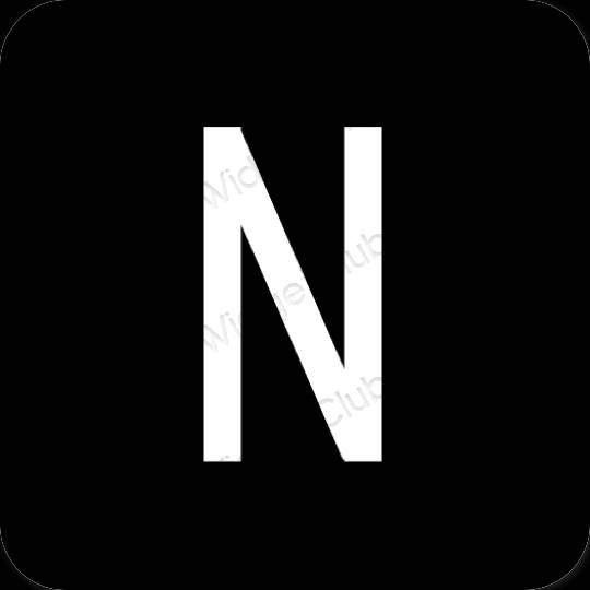 Ästhetisch Schwarz Netflix App-Symbole