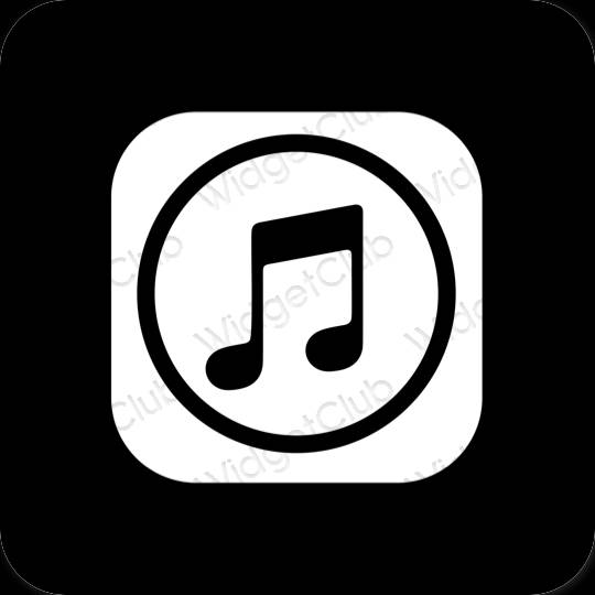 Estetis hitam Music ikon aplikasi