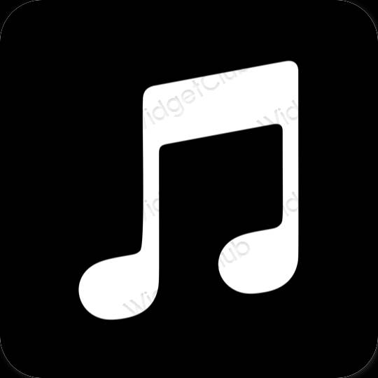 Esteettinen musta Apple Music sovelluskuvakkeet