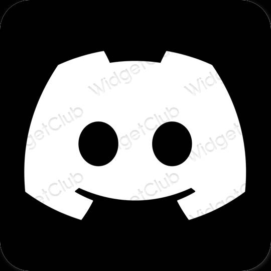 Estetski crno discord ikone aplikacija