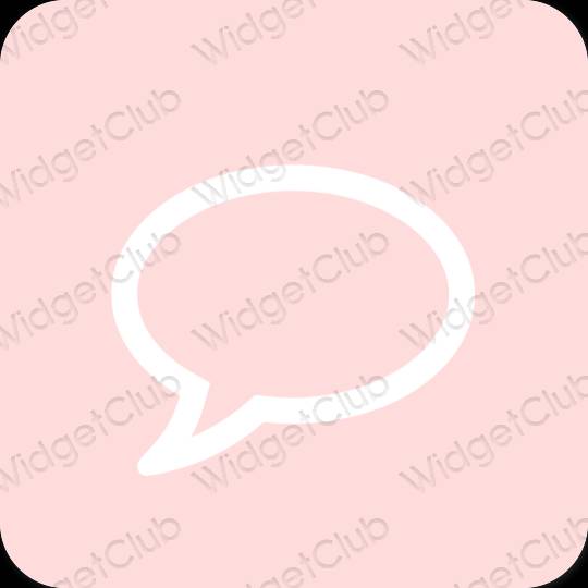 Estetis merah muda pastel Messages ikon aplikasi