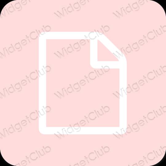 Estético rosa pastel Files iconos de aplicaciones