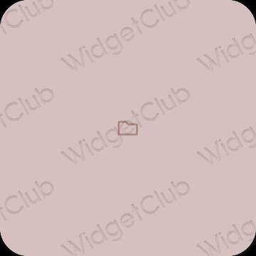 Естетски пастелно розе Files иконе апликација