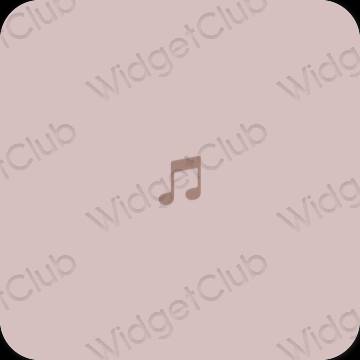 Esztétika rózsaszín Music alkalmazás ikonok