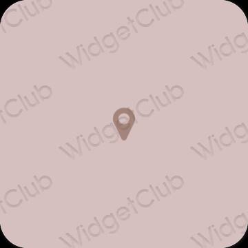 Esztétika pasztell rózsaszín Google Map alkalmazás ikonok