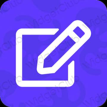 Estético azul Notes iconos de aplicaciones
