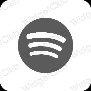 Estetisk grå Spotify app ikoner