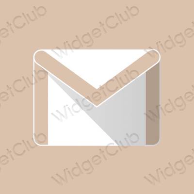 Estetinis smėlio spalvos Mail programėlių piktogramos