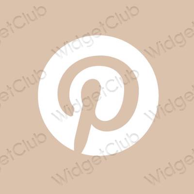 Estético bege Pinterest ícones de aplicativos