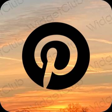 Aesthetic black Pinterest app icons