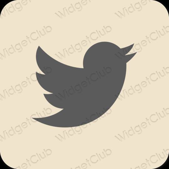 Estetico beige Twitter icone dell'app