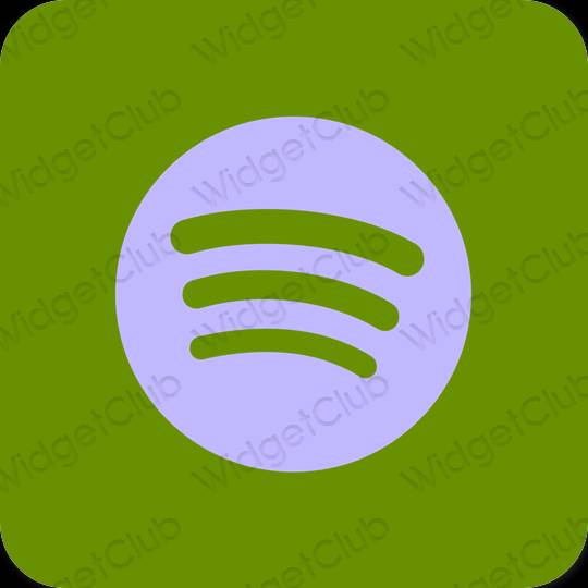 Esteetiline roheline Spotify rakenduste ikoonid