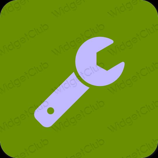 Естетски зелена Settings иконе апликација