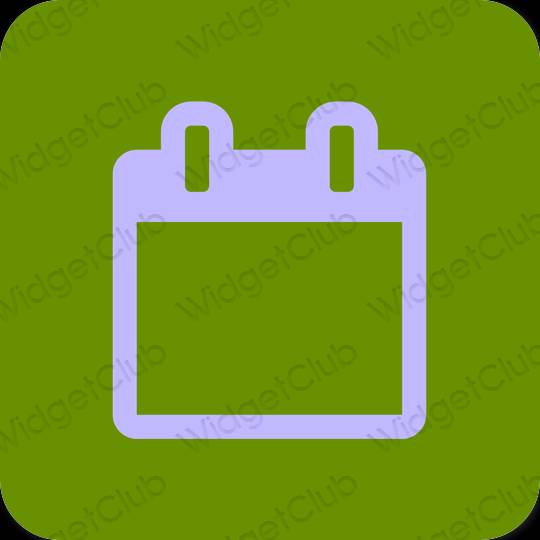 Esthétique vert Calendar icônes d'application
