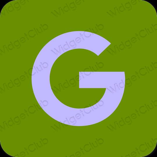 Esteettinen vihreä Google sovelluskuvakkeet