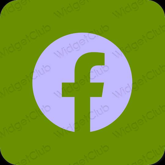 Ästhetisch grün Facebook App-Symbole