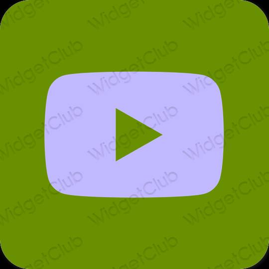 Aesthetic green Youtube app icons