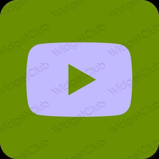 Estetsko zelena Youtube ikone aplikacij