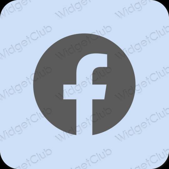 Estetis biru pastel Facebook ikon aplikasi